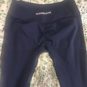 Alphalete navy butt scrunch leggings - XL